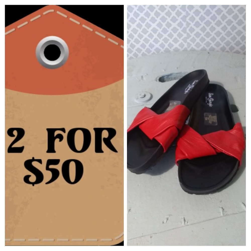 NWOT Italian leather San Giorgio molded sandals